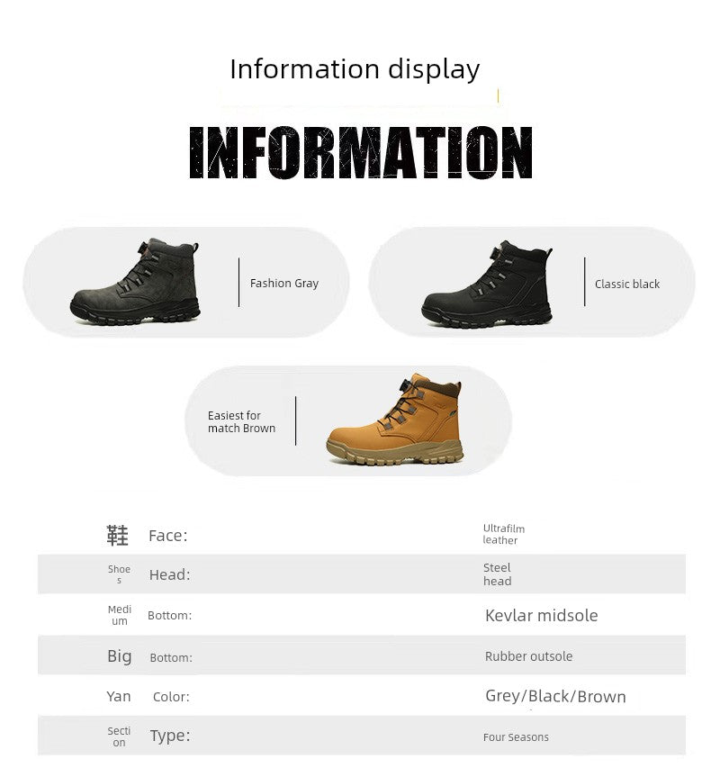 Soft Attack Shield and Anti-Stab Wear Steel Plate Construction Site Labor Protection Shoes