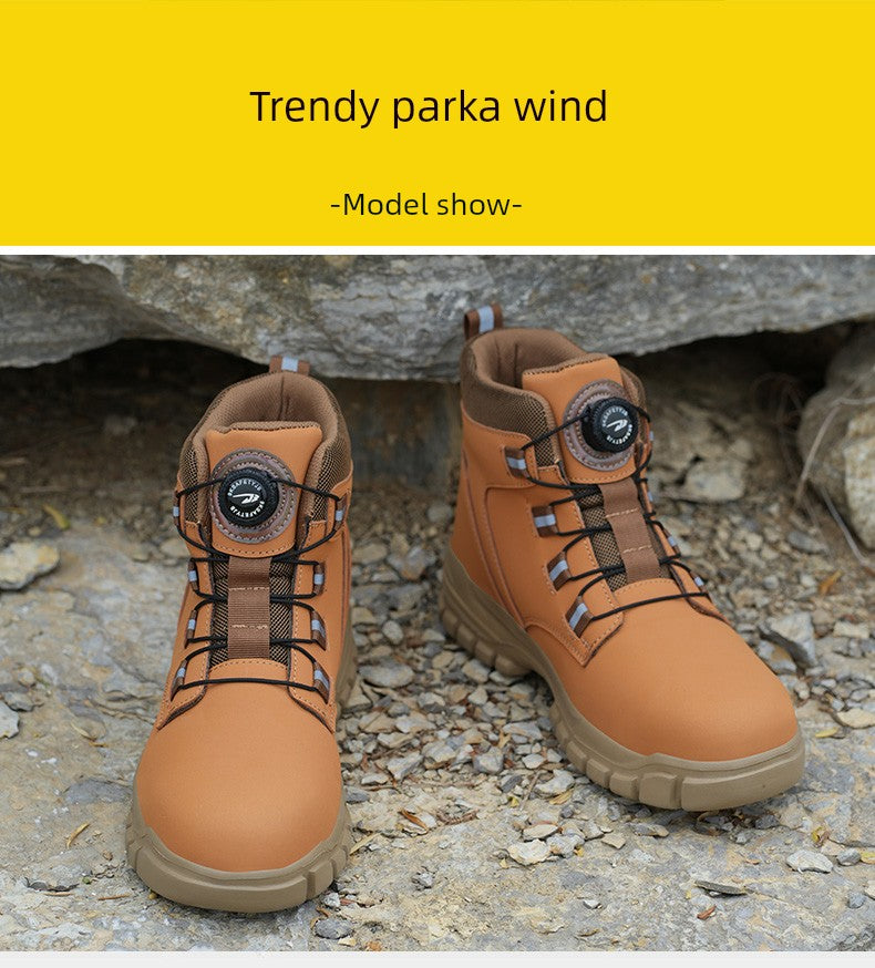 Soft Attack Shield and Anti-Stab Wear Steel Plate Construction Site Labor Protection Shoes