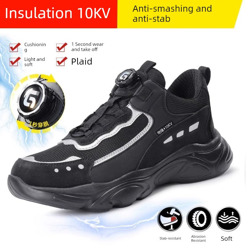 Soft Attack Shield and Anti-Stab Wear Steel Plate Construction Site Labor Protection Shoes