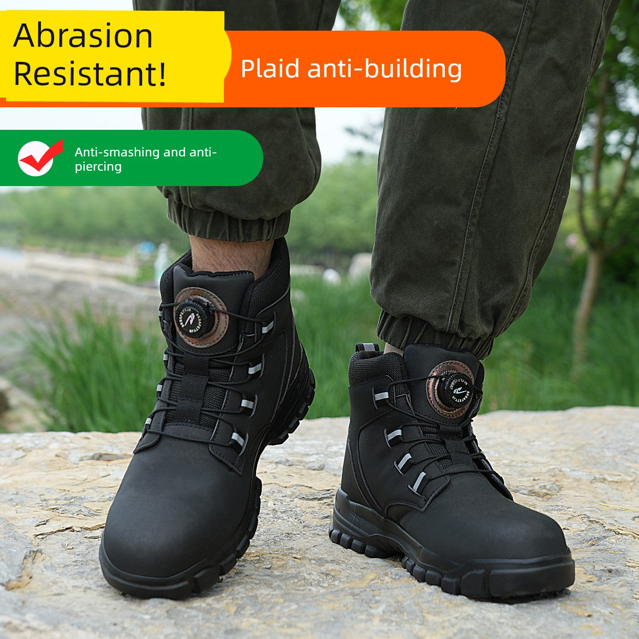 Soft Attack Shield and Anti-Stab Wear Steel Plate Construction Site Labor Protection Shoes
