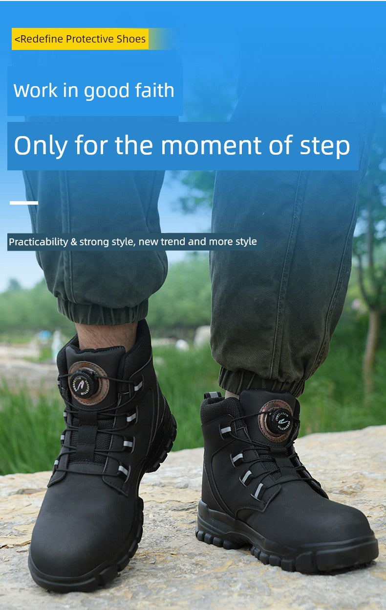Soft Attack Shield and Anti-Stab Wear Steel Plate Construction Site Labor Protection Shoes