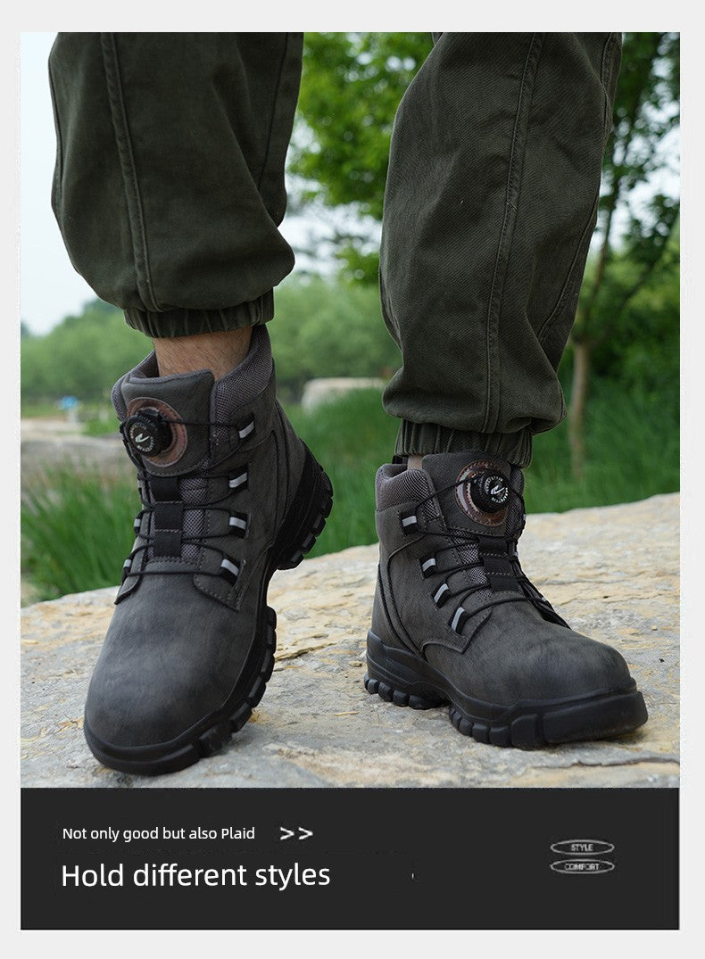 Soft Attack Shield and Anti-Stab Wear Steel Plate Construction Site Labor Protection Shoes
