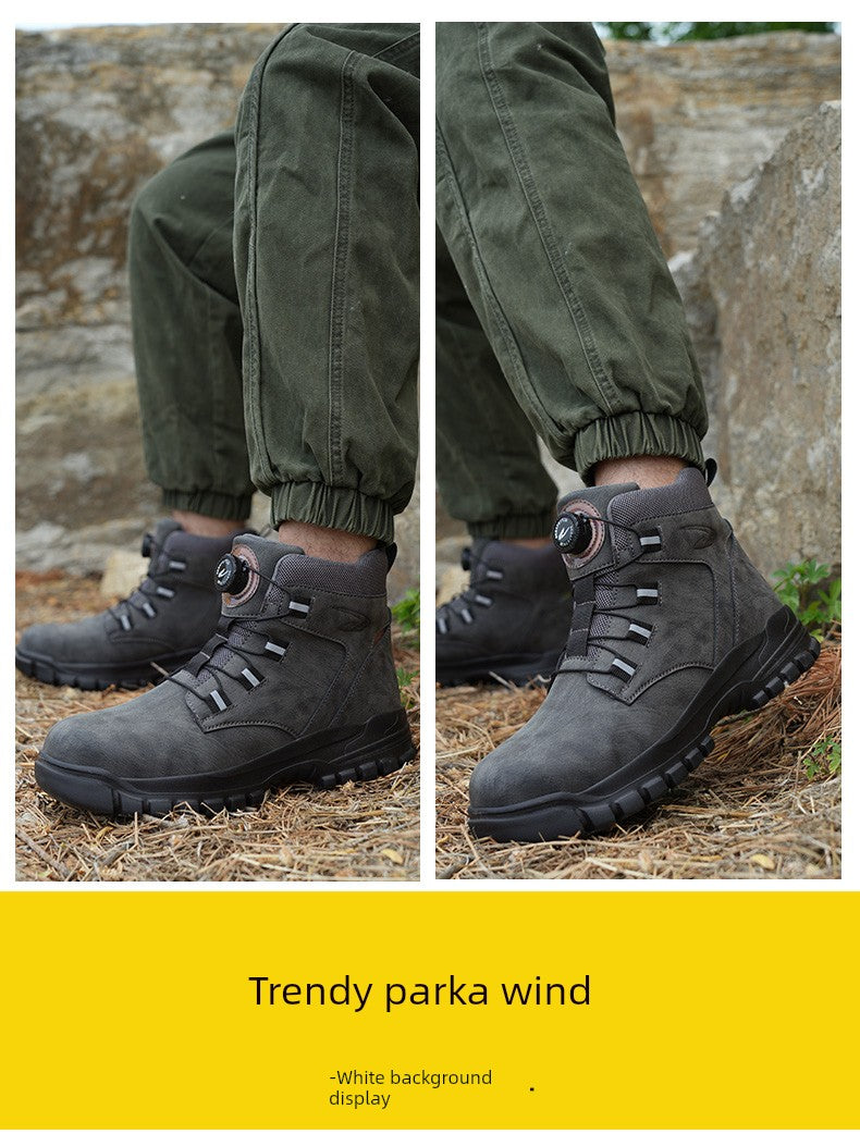 Soft Attack Shield and Anti-Stab Wear Steel Plate Construction Site Labor Protection Shoes