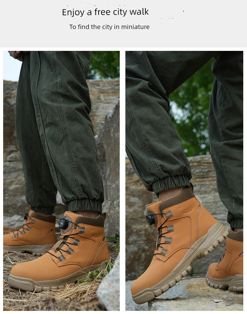 Soft Attack Shield and Anti-Stab Wear Steel Plate Construction Site Labor Protection Shoes