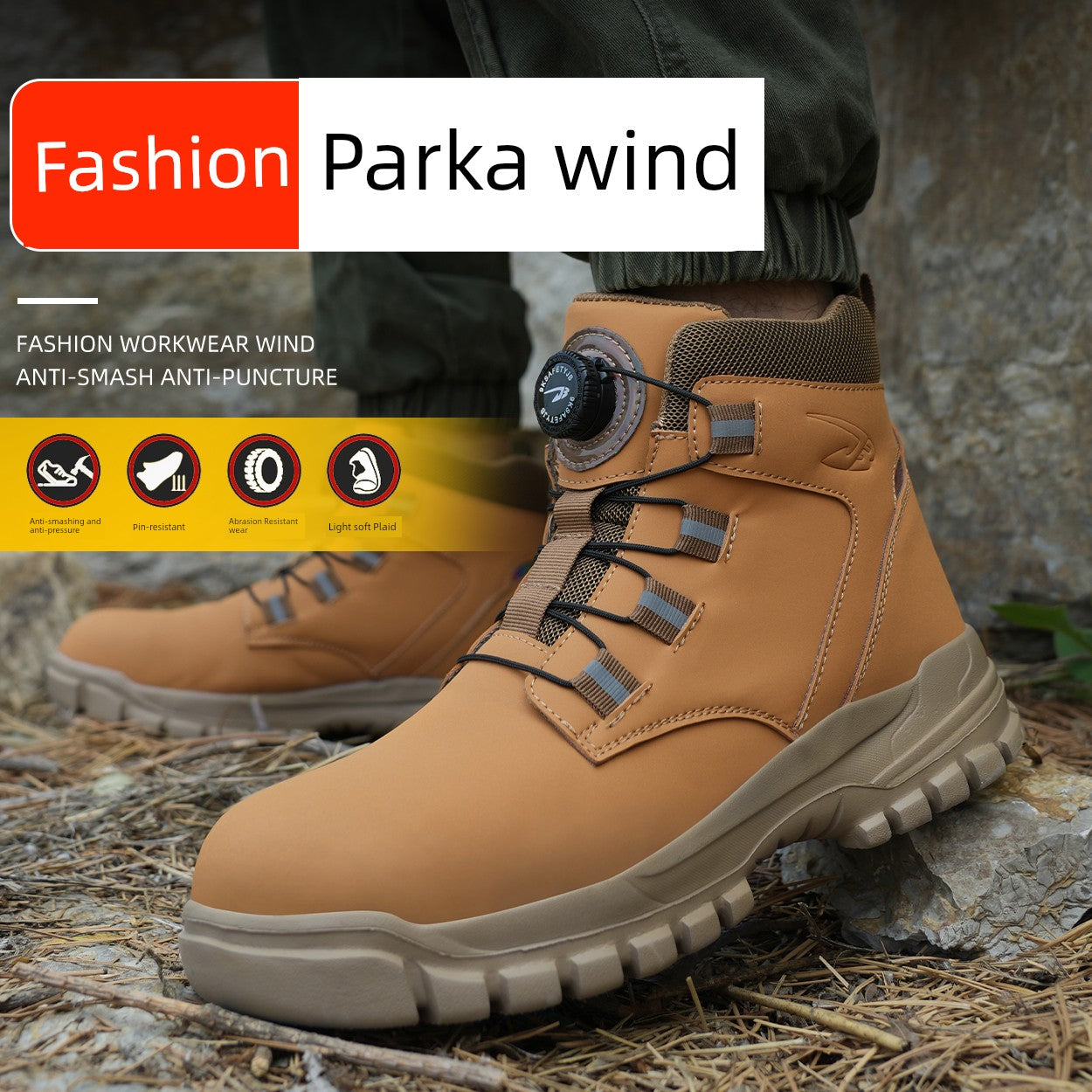 Soft Attack Shield and Anti-Stab Wear Steel Plate Construction Site Labor Protection Shoes