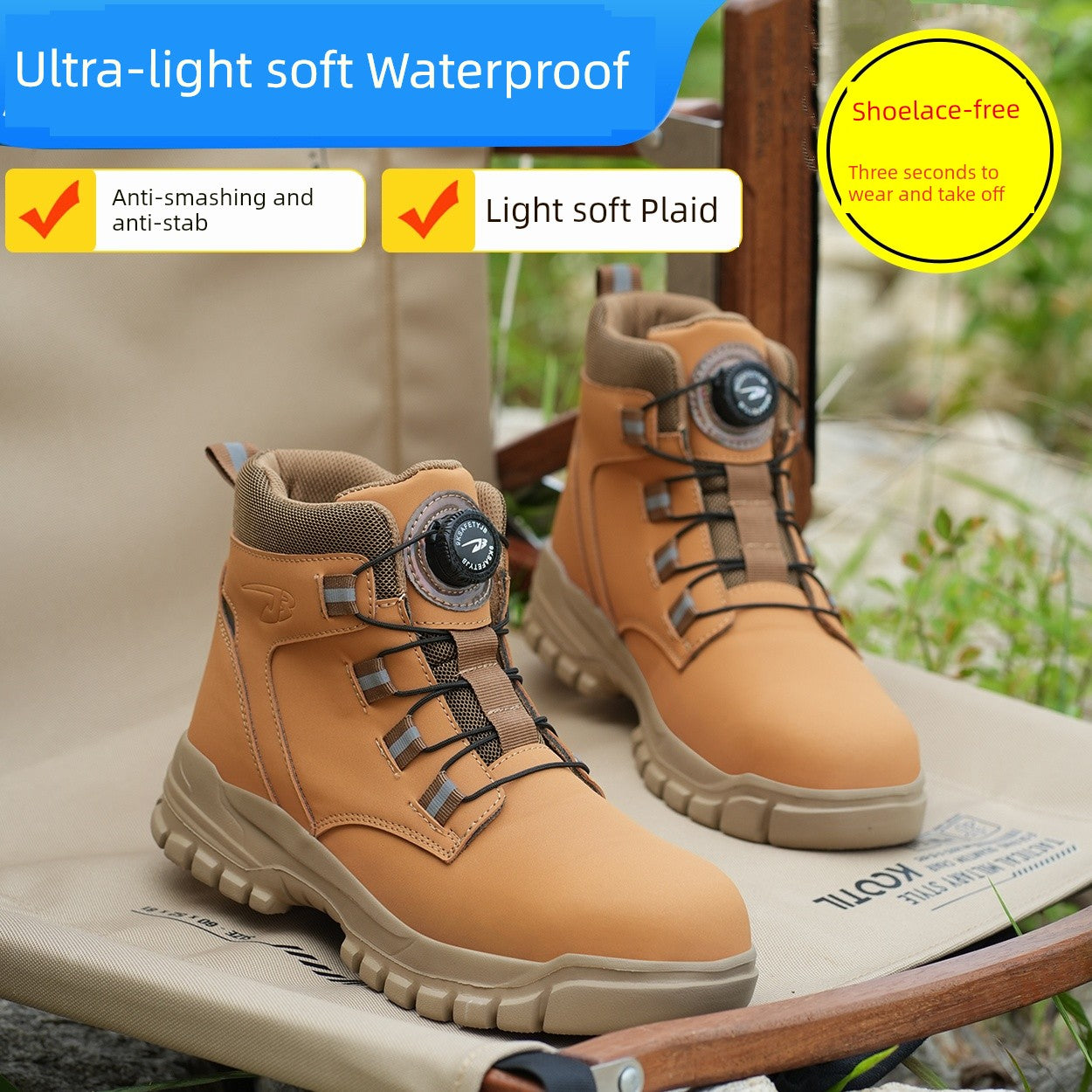 Soft Attack Shield and Anti-Stab Wear Steel Plate Construction Site Labor Protection Shoes