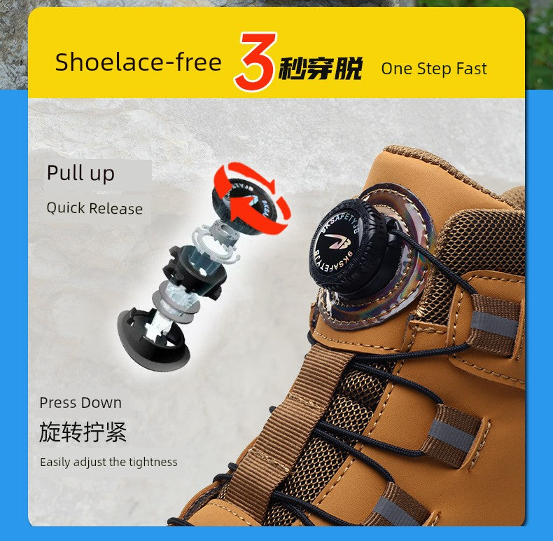 Soft Attack Shield and Anti-Stab Wear Steel Plate Construction Site Labor Protection Shoes