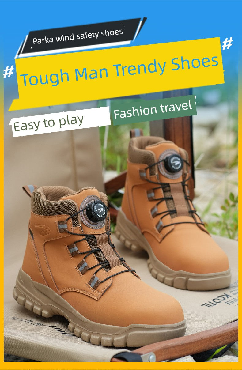 Soft Attack Shield and Anti-Stab Wear Steel Plate Construction Site Labor Protection Shoes