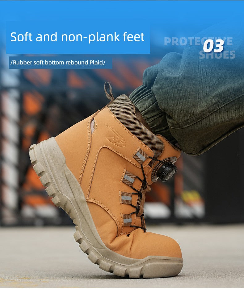 Soft Attack Shield and Anti-Stab Wear Steel Plate Construction Site Labor Protection Shoes
