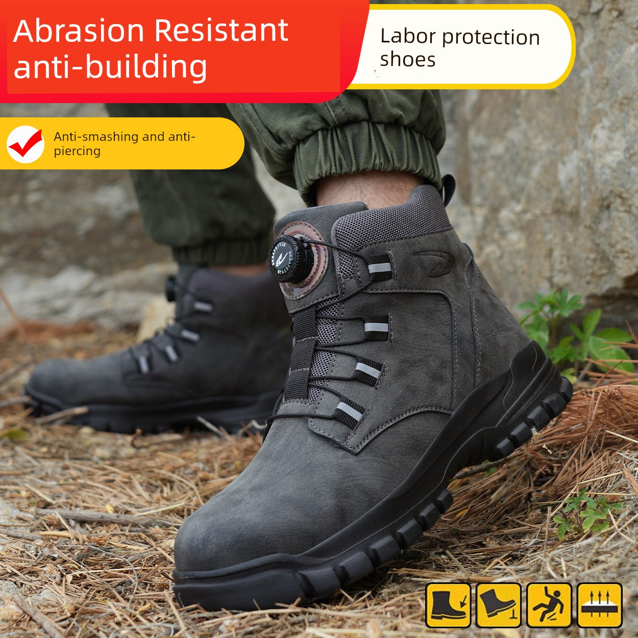 Soft Attack Shield and Anti-Stab Wear Steel Plate Construction Site Labor Protection Shoes