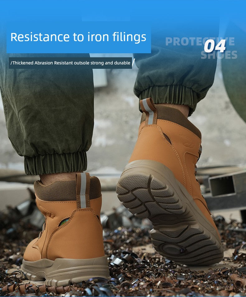 Soft Attack Shield and Anti-Stab Wear Steel Plate Construction Site Labor Protection Shoes