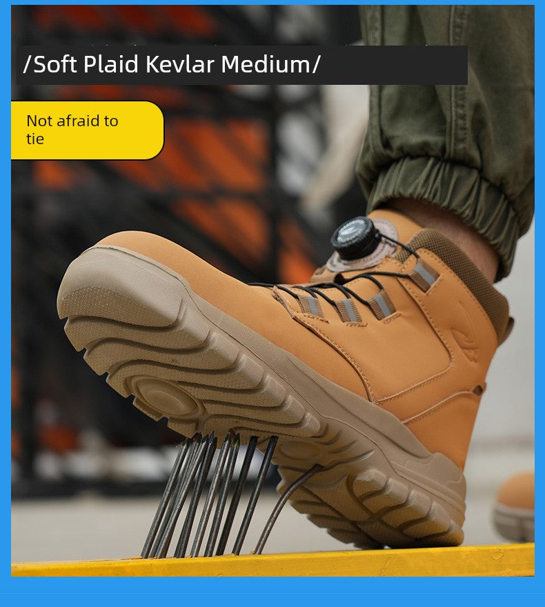 Soft Attack Shield and Anti-Stab Wear Steel Plate Construction Site Labor Protection Shoes