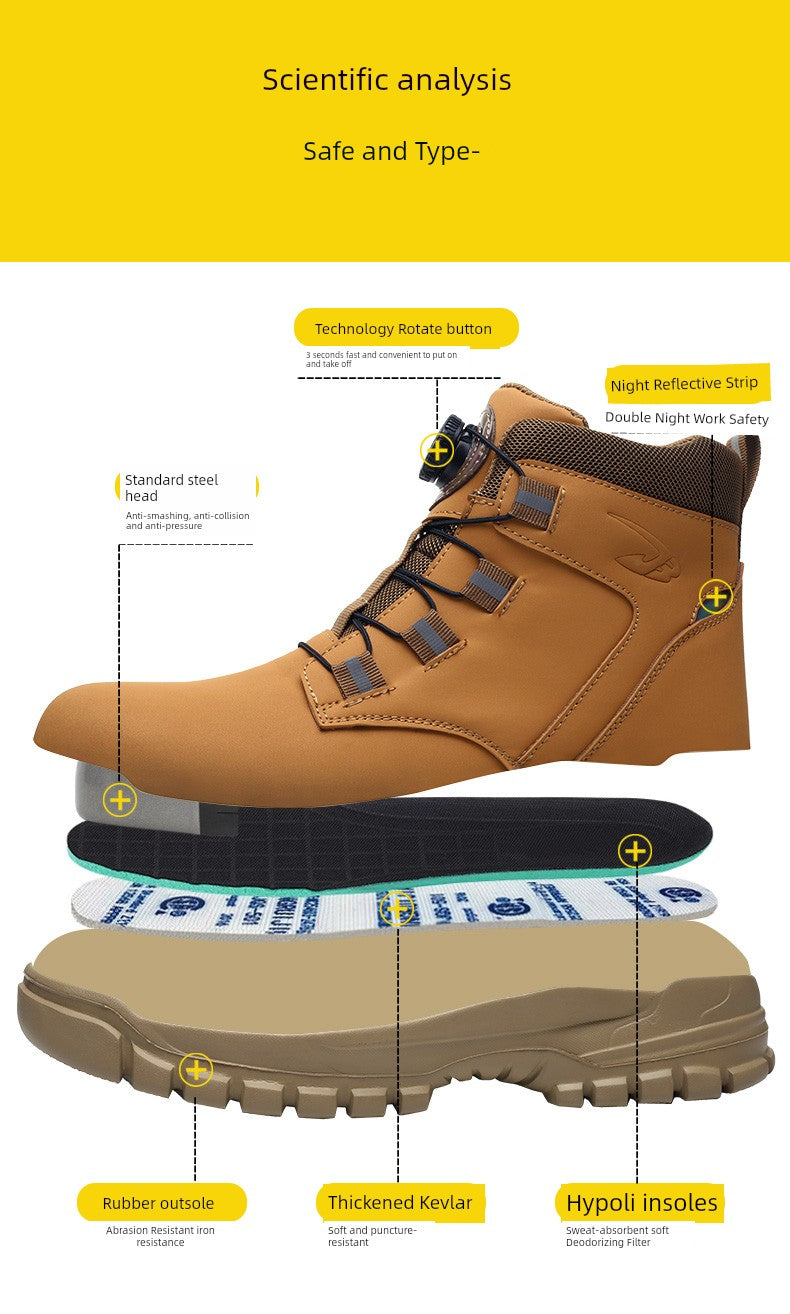 Soft Attack Shield and Anti-Stab Wear Steel Plate Construction Site Labor Protection Shoes