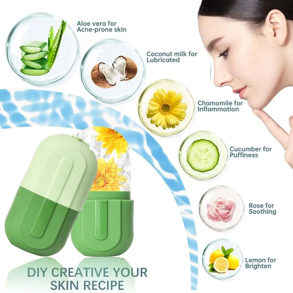 Silicone Ice Roller for Face Beauty Skin Care Tools Face Lifting Contouring Facial Massager Reusable Ice Cube Trays